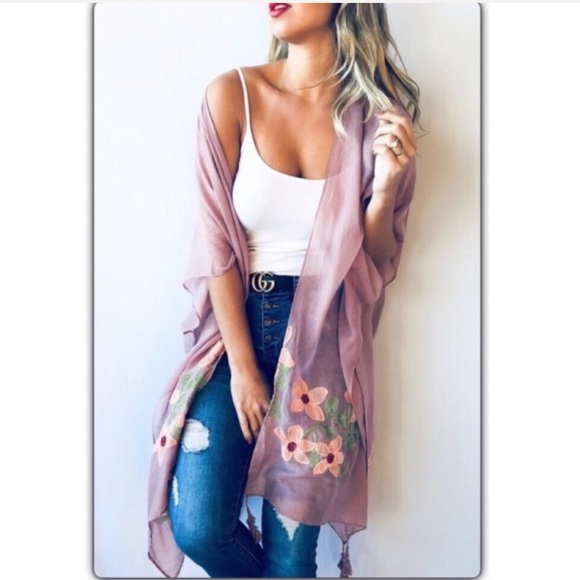 Mauve Sheer Kimono